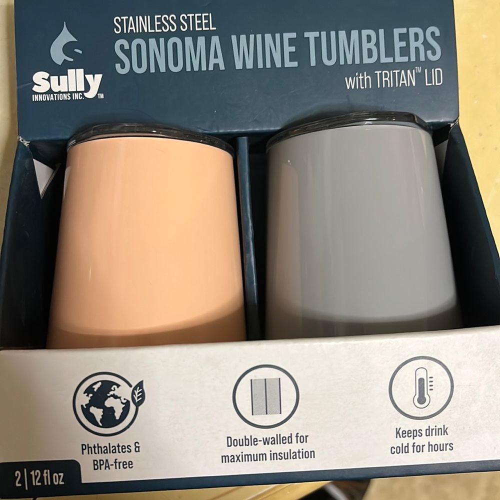 Stainless steel wine tumblers